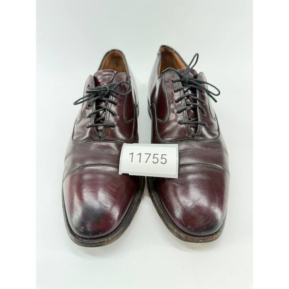 Men’s Burgundy Leather Cap Toe Oxford Dress Shoes Size 6 Made in Italy - Picture 11 of 11